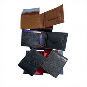 Portefeuille court noir pour homme, tendance, en cuir véritable, fait main, pliable, imperméable, avec broderie motif étoile et lettres, modèle unique et très prisé - Product Image 1