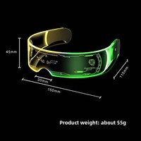Lunettes lumineuses LED réglables et colorées, modèle YW-CF01, en plastique, style science-fiction, pour fêtes, Chine