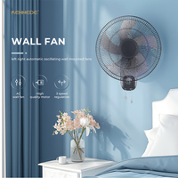 Ventilateur électrique mural de 16 pouces pour usage domestique, en plastique, avec commande mécanique, pour usage domestique, hôtel