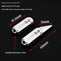 Mignon acier inoxydable Mini couteau à lame pliante Portable poche porte-clés accessoire pour bricolage Grade boîte Cutter pour l'ouverture des paquets