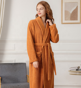 เสื้อคลุมอาบน้ำคู่ของโรงแรมชุดนอนผ้าฝ้ายผ้าเทอร์รี่มีปกคอ - Product Image 2