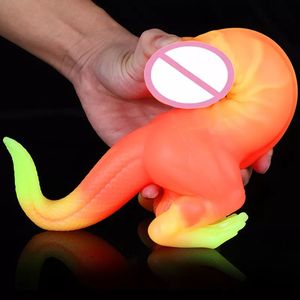 Jouets sexuels pour femmes en forme de dinosaure Tyrannosaurus, pénis animal en silicone, gros anal réaliste, masturbation féminine, gode dragon - Product Image 5