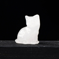 Animaux en cristal d'opale bleu en gros, figurines de chats en cristal pour la décoration de la maison et les enfants