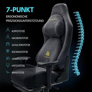 Kaufhof Gaming Sedia Gamer Poltrona, Sedia da Ufficio Ergonomica Traspirante in Tessuto Similpelle, Regolabile Continuamente - Product Image 6