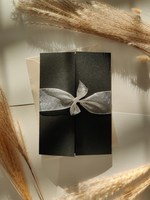 Enveloppe Faire Part Invitations de mariage Invitations de mariage noires modernes Invitations de mariage imprimables Pliables Invitations pliées noires modernes