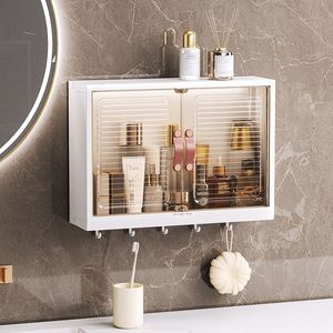 Caja de Almacenamiento de Productos para el Cuidado de la Piel, Montada en la Pared, Rectangular, con Cubierta Antipolvo, Organizador de Cosméticos, Gabinete de Almacenamiento para Baño y Dormitorio - Product Image 2