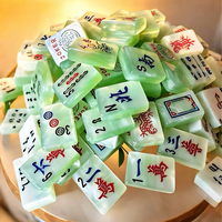 Jeu de Mahjong américain 166 tuiles classiques en mélamine blanc nacré, bambou, oiseau, dragon vert OEM