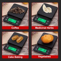 Timbangan Kopi Digital 5kg/0.1g dengan Timer ABS Timbangan Makanan Dapur Rumah Tangga Bertenaga Baterai
