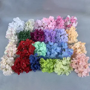 Têtes de fleurs d'hortensia en soie, décoration murale, fleurs d'hortensia artificielles, grande taille, bonne qualité - Product Image 2