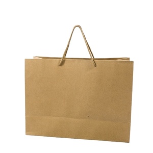 Sacs en papier kraft personnalisés imprimés avec votre propre logo, sacs de shopping en papier brun, fabricant de sacs cadeaux en papier recyclé écologique en gros - Product Image 1
