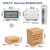 Boîtier de Combinaison Solaire TYPLE TPX7-P 6 Entrées/1 Sortie DC500V IP65 avec Disjoncteur DC, Parafoudre et Fusible pour Systèmes d'Énergie Solaire
