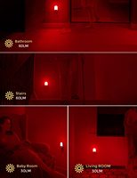 Lampu Malam Sensor Gerak LOHAS Merah, Lampu Malam Plug-in untuk Anak-anak, Lampu LED Merah 0.6W dengan Sensor Gerak untuk Kamar Tidur