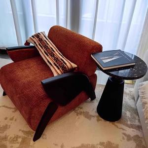 Nordic Modern Single Sofa <b>Chair</b> Green Velvet Living Room <b>Chair</b> <b>With</b> Wooden <b>Arms</b> For Home Lounge Use - Product Image 4