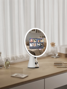 Nuevo espejo de maquillaje de fábrica Vercon 2025, espejo de belleza inteligente cosmético, AI tocador de escritorio, luz Led iluminada, música Bluetooth - Product Image 6