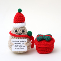 Poupées de Noël artificielles en laine crochetée et tricotée - Motifs Bonhomme de neige, Renne, Père Noël pour les 14 ans et plus
