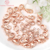 Fermoirs mousquetons en laiton plaqué or 24 carats pour bracelets et colliers, accessoires de bijouterie DIY de haute qualité