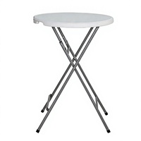 Table de cocktail pliante moderne en HDPE haute densité avec base mobile pour usage extérieur