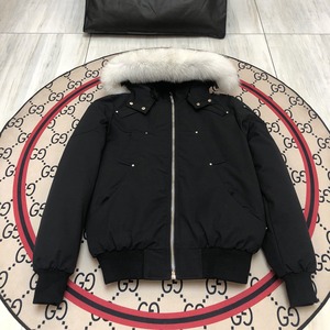Giacca Invernale Calda da Uomo per Esterni con Motivo a Forbici in Piumino e Pelliccia di Volpe - Product Image 1