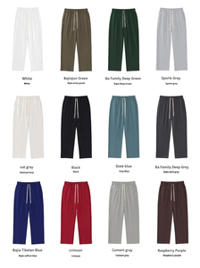 남성용 2025 트렌드 시미타르 460G 롱 팬츠 미드 웨이스트 스트레이트 레그 테리 패치워크 루즈 캐주얼 플랫 프론트 스타일 - Product Image 6