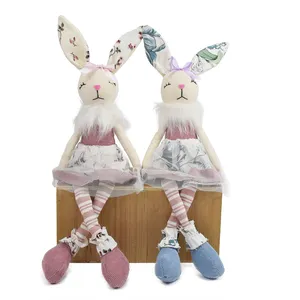 16.5 Inch Easter Product Holiday Ornaments Home Plush Bunny Easter Decorative Rabbit with Long Ear