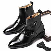 Bottes marron pour hommes en PU, style cowboy, à enfiler, imperméables, respirantes, légères, toutes saisons