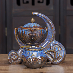 Juego de goteo de café de porcelana perezosa, filtro de café antiquemaduras con taza, gotero automático de cerámica para café, tetera de gres - Product Image 6