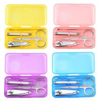 Kit de beauté professionnel en acier au carbone, ensemble de 4 outils de réparation des ongles, coupe-ongles, ciseaux, ensemble de manucure
