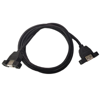 Cable de Extensión USB 2.0 Hembra a Hembra con Conductor de Cobre Puro, Revestimiento de PVC y Blindaje Trenzado - Montaje en Panel para Cámara y Computadora