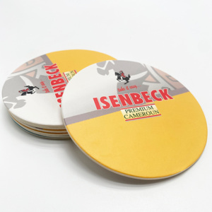 custom logo printing blank beer mat bar cup drink absorbent tissue paper coaster