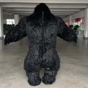 Inflável Black Gorilla <span class=keywords><strong>Mascot</strong></span> Costume Big Styling Páscoa Holiday Dress Props para Walked Doll Performance para Festas de Aniversário - Product Image 6