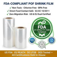 Film polyoléfine POF de qualité supérieure, durable, recyclable, transparent comme du cristal, 5 couches, livraison rapide pour l'emballage des bouteilles de vodka