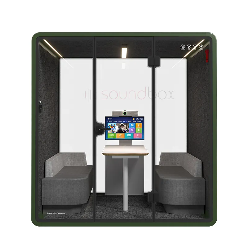 Working office pod meeting soundproof cubicle with furniture telephone meeting booths