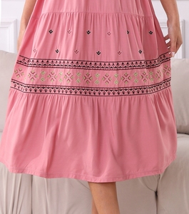Abito Musulmano Arabo in Viscosa con Ricami, Stile A-Line, per Donna, Estivo, Modesto, Personalizzato OEM dalla Fabbrica di Shantou - Product Image 4