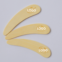 Spatule à crème glacée en bois de bambou naturel, Mini pour le visage, Logo personnalisé, cuillères, cosmétique écologique, cuillère
