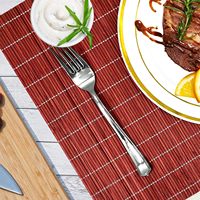 Ensemble de 6 sets de table en bambou naturel antidérapants, lavables et résistants à la chaleur pour salle à manger et cuisine