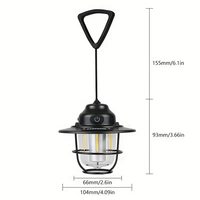 Lampe de camping rechargeable par USB, lanterne vintage à filament LED, lumière de tente portable, éclairage extérieur suspendu, lumière chaude