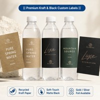Étiquettes personnalisées imperméables pour bouteilles d'eau, autocollants adhésifs pour anniversaire, mariage, fête de remise de diplôme, 8,5 x 2 pouces, BOPP
