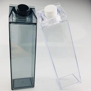 Botella de Agua Cuadrada de Plástico Transparente al por Mayor, Portátil, Antiderrames, Reutilizable, Vaso para Jugo, Vaso Personalizado para Leche, para Viajes - Product Image 4