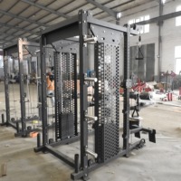 Equipo de gimnasio comercial Cable multifuncional Crossover Power Rack Smith Machine con Banco ajustable
