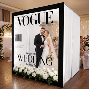 Box per Photobooth a Tema Copertina di Rivista - Cabina <span class=keywords><strong>Fotografica</strong></span> per Matrimoni con LED e <span class=keywords><strong>Tipografia</strong></span> Personalizzata per Feste ed Eventi - Product Image 6