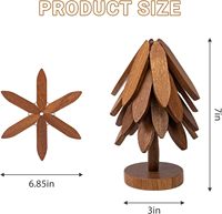 Akazienholz-Untersetzer, Holz-Getränkeuntersetzer in Baumform aus Sapeli-Holz für Couchtisch, Küchentisch-Dekoration
