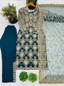 Exclusif Heavy Faux Georgette 5mm Broderie avec Perles Full Sleeve Salwar Kameez en Prix de gros - Product Image 6