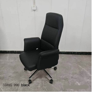 Premium Black Leather Office Chair With Waterproof Swivel And Ergonomic <b>Desk</b> Seating For Home Office Comfort - Product Image 6