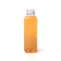 480Ml 16 Oz Franse Vierkante Lege Huisdier Plastic Drank Sap Fles Voor Sap Verpakking Met Witte Fraudebestendige Plastic Dop