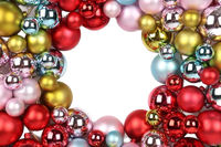 Guirlande Fournitures En Gros De Noël Coloré Boules Brillantes Guirlande 45cm Anneau En Plastique Boule De Noël Guirlande De Fleurs De Mariage Guirlande