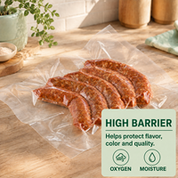 Sacs sous vide en gros, qualité alimentaire PE PA 160 microns, pochettes anti-perforation gaufrées pour viande fraîche et volaille en supermarché