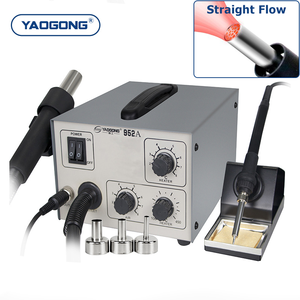 YAOGONG 952A 2 en 1 Auto Sommeil Thermostat À <span class=keywords><strong>Dessouder</strong></span> Reprise Mobile Téléphone Carte Mère Outil De Réparation Pistolet À Air Chaud Station De Soudage - Product Image 1