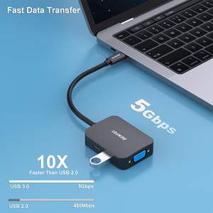 Hub USB C BENFEI 4 en 1 con <span class=keywords><strong>Carcasa</strong></span> de Aluminio, Puertos USB C a /VGA/USB 3.0, Entrega de Energía de 60W, Nuevo - Product Image 4