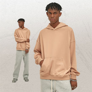 Sudadera con capucha de bolsillo de peso pesado de algodón 100% para hombre, alta calidad, personalizada, hombro caído, gran tamaño, otoño - Product Image 4