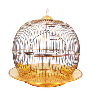 Nieuwe Stijl Fancy Metalen Vogelkooien Ronde Assemblage Golden Lichtgewicht Parrot Kanarie Vogels Kooi Huis Te Koop - Product Image 1